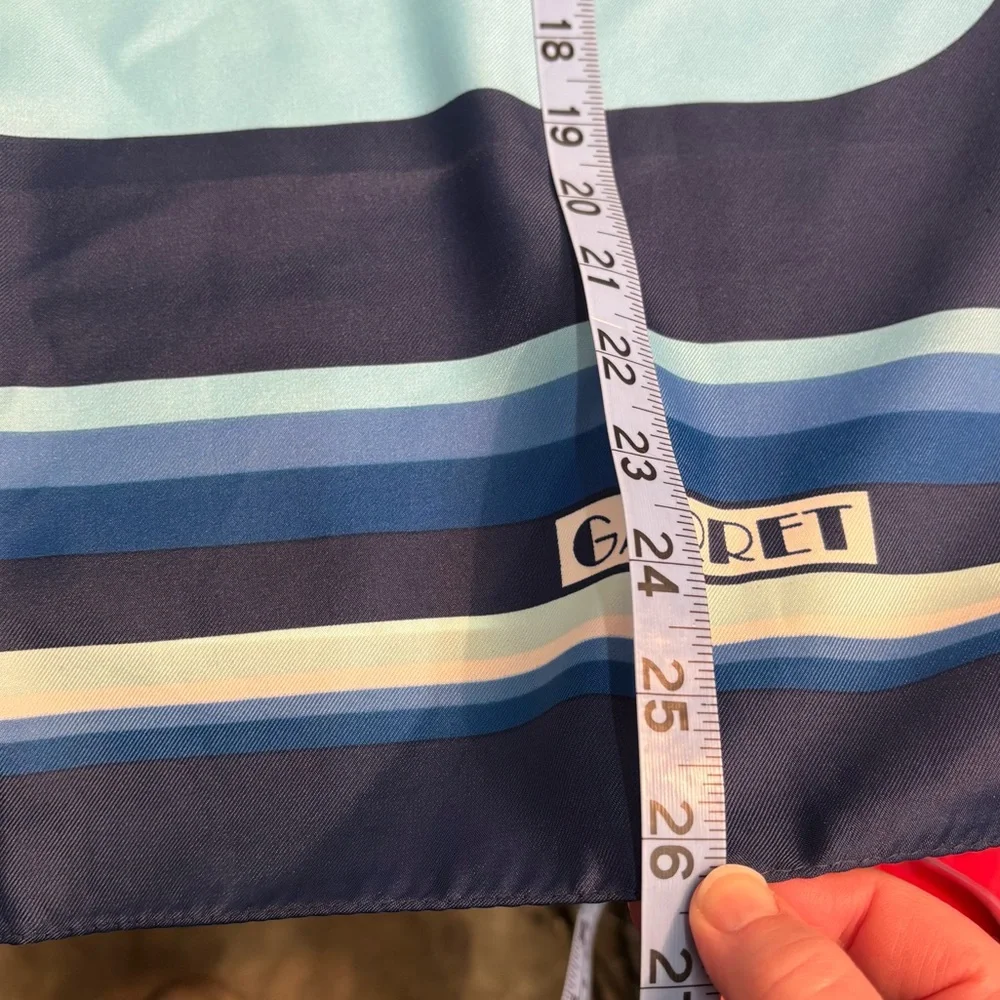 vintage Garret square scarf with mod blue lines